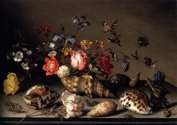catharina both van der eern Painting - balthasar van der ast still life of flowers shells and insects Flowering